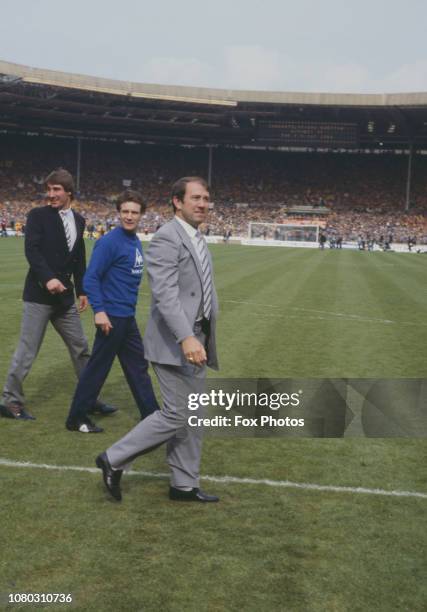 Howard Kendall , manager of Everton F.C., at Wembley Stadium in London on the day of the FA Cup final, 19th May 1984. Everton beat Watford 2-0.