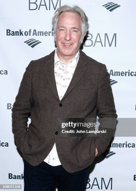 Alan Rickman attends the "John Gabriel Borkman" after party at the Brooklyn Academy of Music on January 13, 2011 in New York City.