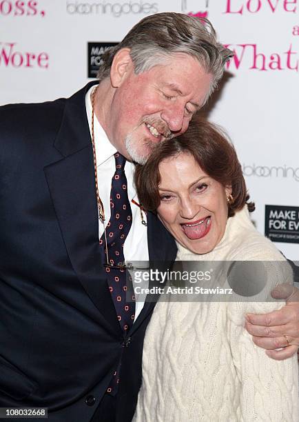 Actors Edward Herrmann and Kelly Bishop attend the "Love, Loss, and What I Wore" 500th performance celebration at B Smith's Restaurant on January 13,...