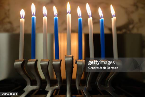 candle lights - hanukkah stock pictures, royalty-free photos & images