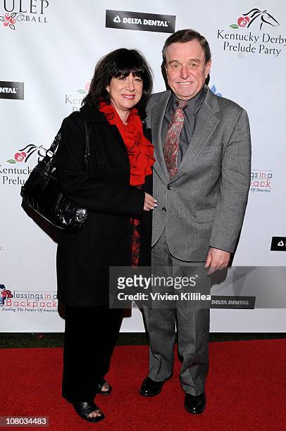 Teresa Mathers and Jerry Mathers attend the Kentucky Derby Prelude Party - Arrivals at The London Hotel on January 13, 2011 in West Hollywood,...