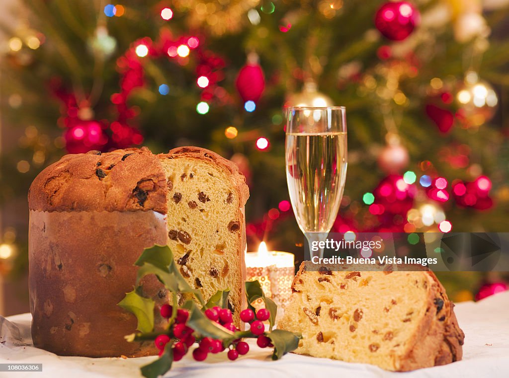 Typical italian cake Panettone.