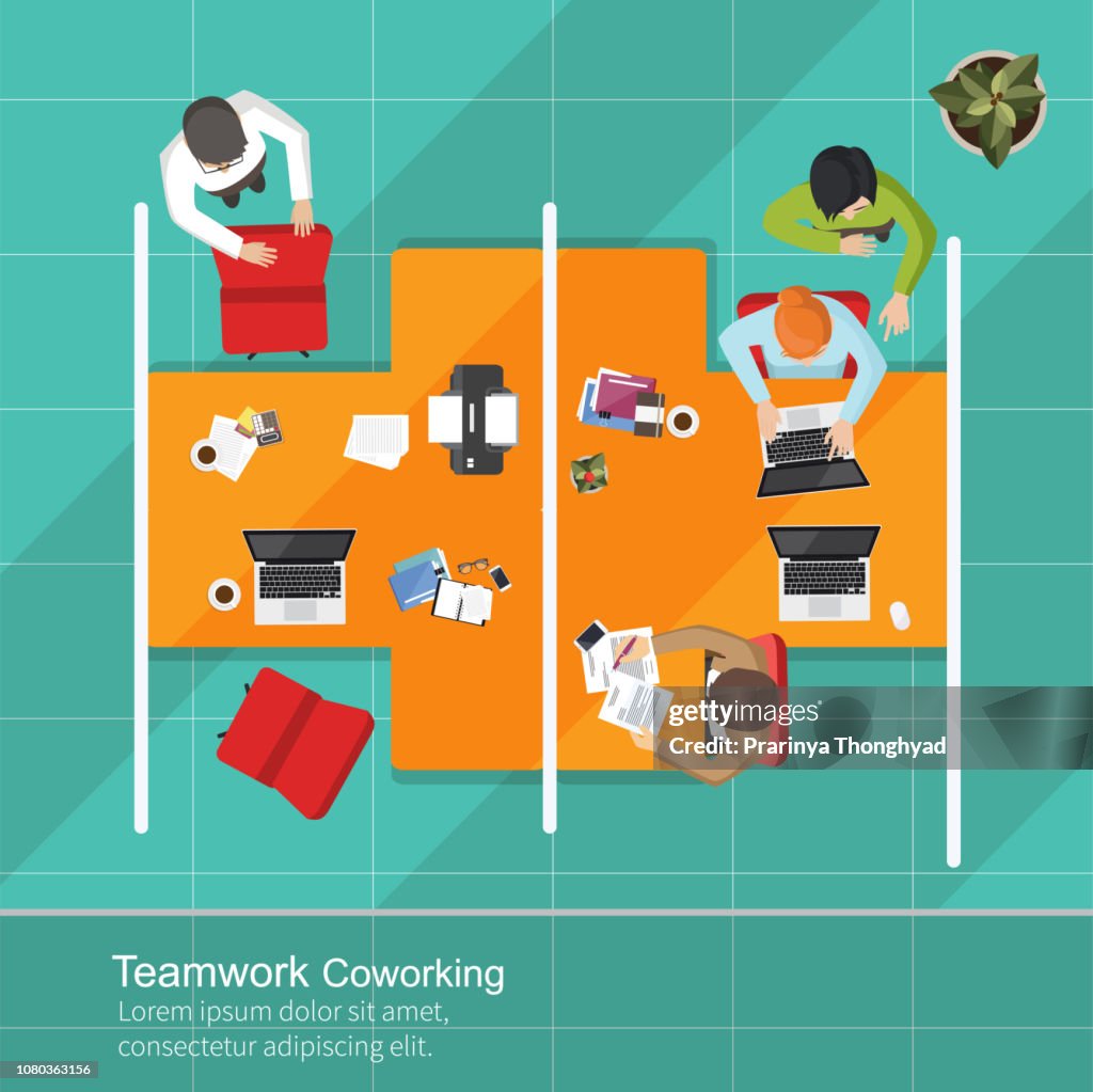 Teamwork Layout Business Analysis Teamwork Flat Design Teamwork Creative Office ...