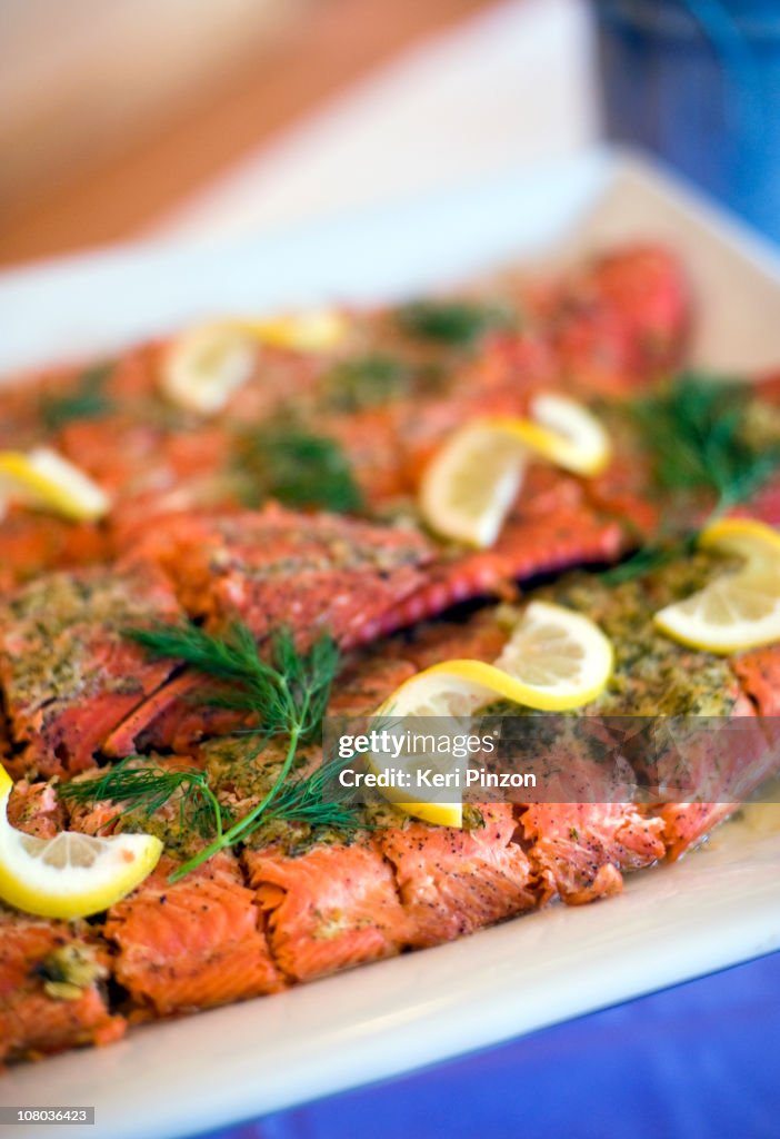 Platter of Baked Salmon