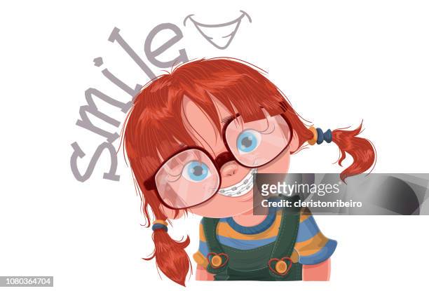 stockillustraties, clipart, cartoons en iconen met de glimlach van het kind - portrait smile