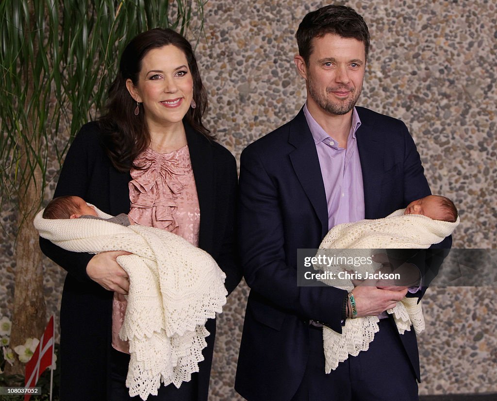Crown Prince Frederik and Crown Princess Mary of Denmark Introduce Newborn Royal Twins