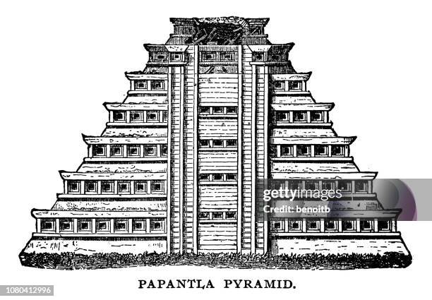 ilustrações de stock, clip art, desenhos animados e ícones de papantla pyramid - pirâmide dos nichos