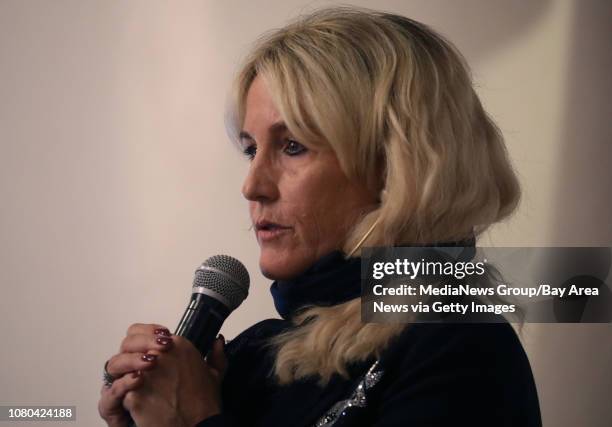 Erin Brockovich, whose battles against PG&E were made into a Hollywood movie, speaks to victims of the Camp Fire at the Chico Women's Club in Chico,...