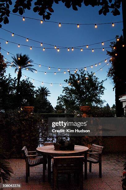 garden party - string light stock pictures, royalty-free photos & images