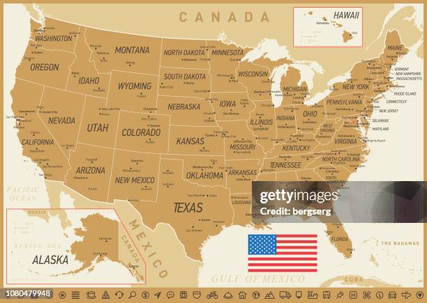 usa map. vector illustration - orange county ca stock illustrations