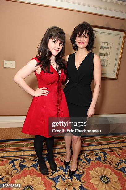 Madeleine Martin and Carla Gugino at Showtime's 2011 Winter TCA at Langham Hotel on January 14, 2011 in Pasadena, California.