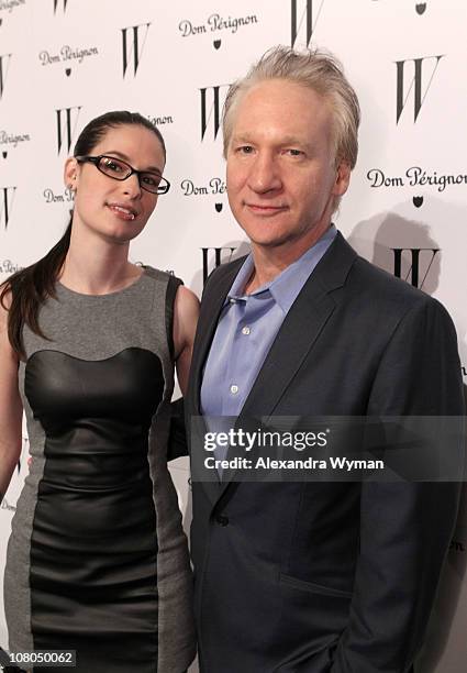 Comedian Bill Maher and Cara Santa Maria arrive at W Magazine's Celebration of The Best Performances Issue and The Golden Globes held at at Chateau...