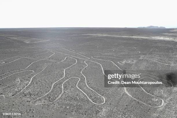 General view of the Ministerio de Cultura Lineas Y Geoglifos De Nasca or Culture Ministry, Nazca Lines, a group of pre-Columbian geoglyphs etched...