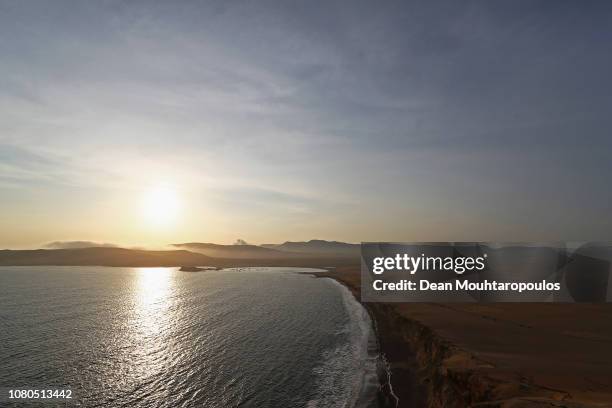 General view of Paracas National Reserve beach, coast, a protected area located in the region of Ica before Stage One of the 2019 Dakar Rally between...