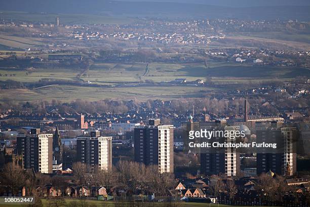 General view of the Lancashire town of Rochdale after nine men were arrested for child sexual exploitation on January 11, 2011 in Rochdale, England....