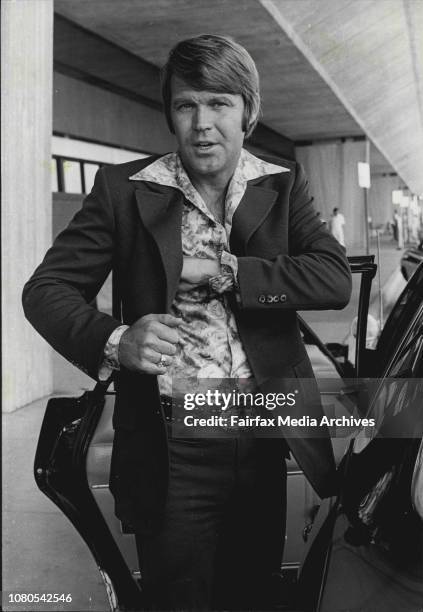 American country and western singer Glen Campbell pictured on his arrival at *****.Glen Campbell. Mr Campbell who, after a couple of films including...