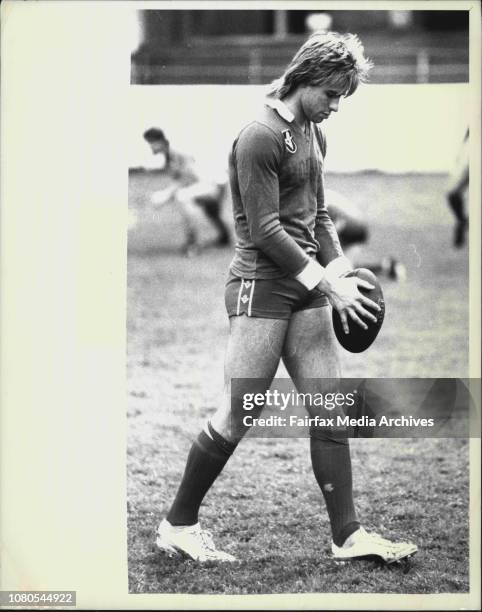 Swans training at Showgrounds....Warwick Capper. August 19, 1987. .