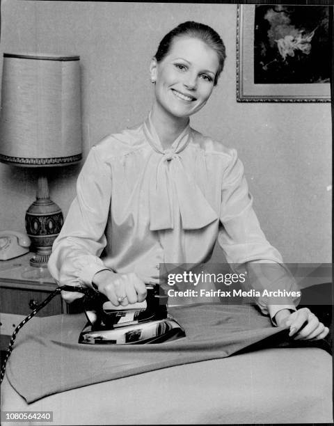 Miss Australia, Gloria Krope, pictured at her Boulevard Hotel suite today. October 26, 1977. .