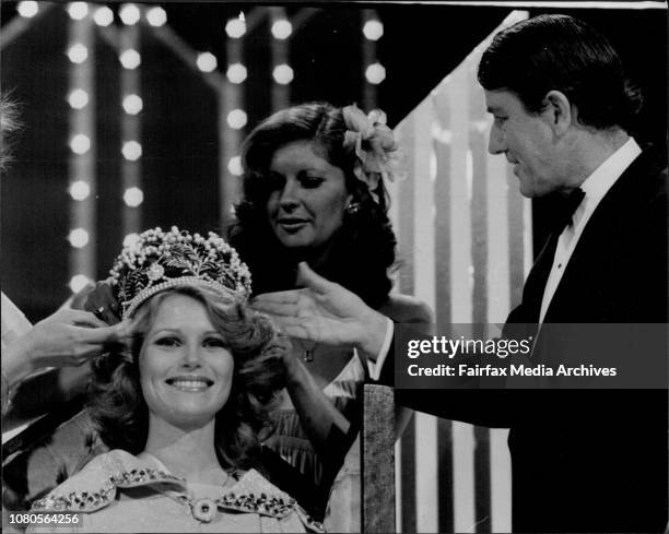 The Premier Mr. N. Wran crowning Miss Australia 1978 Miss Victoria Gloria Krope. October 26, 1977. .