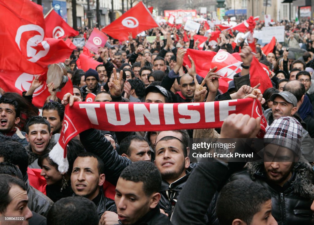 Solidarity with Tunisia and Algeria Demonstration in Paris