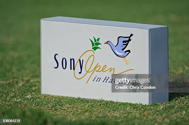 Tee marker on the 12th tee during the second round of the Sony Open in Hawaii held at Waialae Country Club on January 15, 2011 in Honolulu, Hawaii.