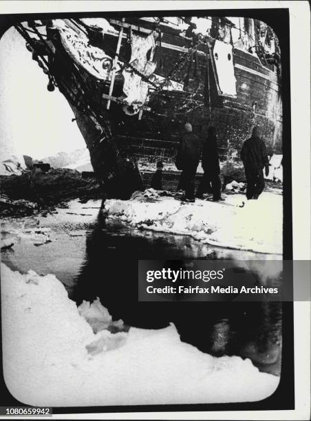 Copies from original glass negs taken during the expedition to rescue the Mawson expedition at the Antarctica. July 12, 1974. .