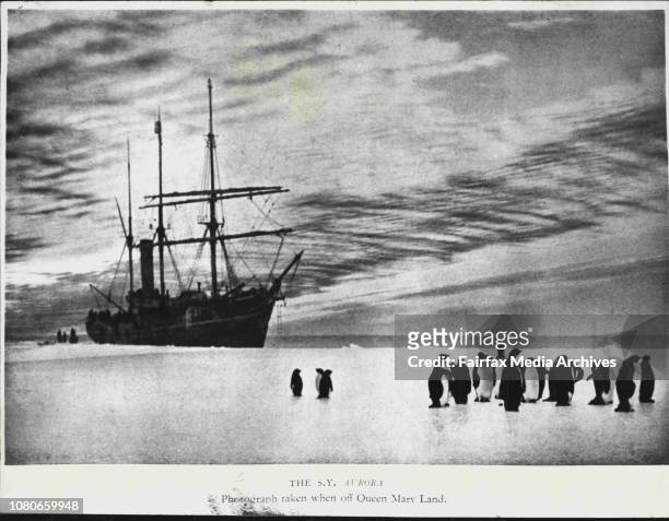 The S.Y. Aurora.Copies from original glass negs taken during the expedition to rescue the Mawson expedition at the Antarctica. July 12, 1974. .