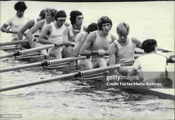 Head of the River 1971 Sydney High training at Penrith. April 01, 1971. .