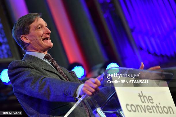 Conservative MP Dominic Grieve delivers a speech at The Convention, a pro-EU convention on a second EU referendum, in London on January 11, 2019. -...