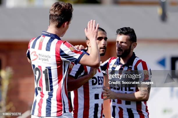 Kristofer Kristinsson of Willem II, Aras Ozbiliz of Willem II, Pol Llonch of Willem II during the Club Friendly match between Borussia Dortmund v...