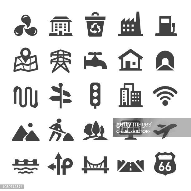 stadt bau icons set - smart-serie - tunnelbau stock-grafiken, -clipart, -cartoons und -symbole