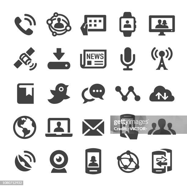 kommunikation und media-icons - smart-serie - adressbuch stock-grafiken, -clipart, -cartoons und -symbole