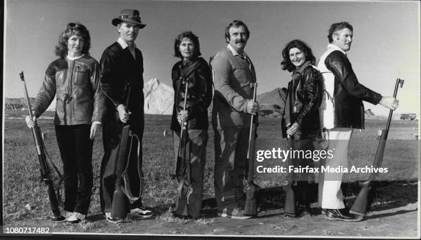 The Queen's Rifle Shoot at Anzac Rifle Range.Liz and Henk Vreekamp, Canberra, Helen and Lee Gilbert of Canberra and Sandi and John Moore of Killara,...