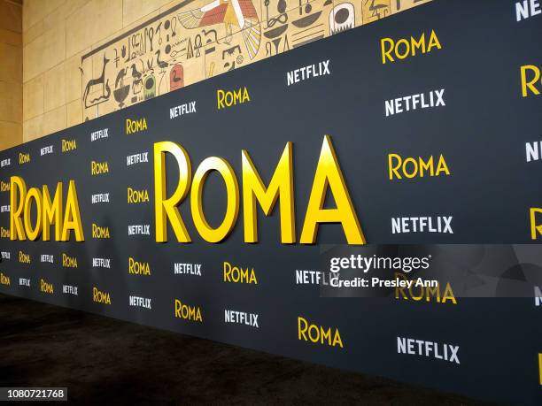 Atmosphere at the Los Angeles Premiere Of Alfonso Cuaron's "Roma" at American Cinematheque's Egyptian Theatre on December 10, 2018 in Hollywood,...