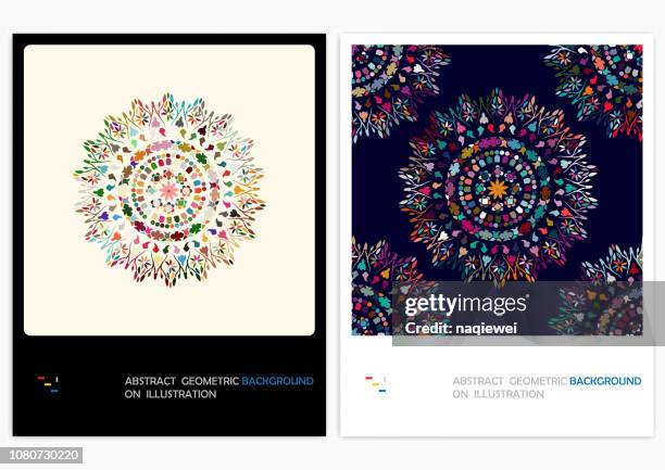 stockillustraties, clipart, cartoons en iconen met vector bloemmotief achtergronden - mandala