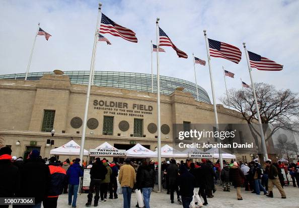 Seaster Field A general view of the exterior of Soldier Field before the 2011 NFC ...