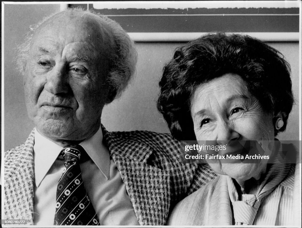 Author Irving Stone and his Wife Jean at the Sebel town House.