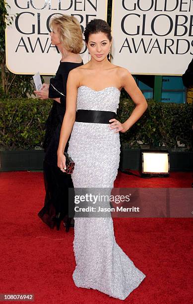 Miss Golden Globes 2011 Gia Mantegna arrives at the 68th Annual Golden Globe Awards held at The Beverly Hilton hotel on January 16, 2011 in Beverly...