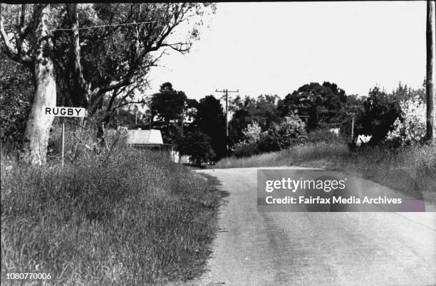 Little town called rugby which has a population of 50 between Cowra &amp; Goulburn.A road to rugby. The Goldsworth Cup.Welcome to Rugby the signpost...