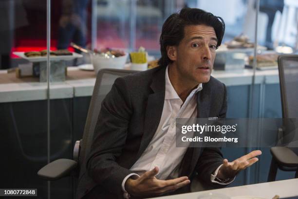 Mauricio Ramos, chief executive officer of Millicom International Cellular SA, speaks during an interview in New York, U.S., on Thursday, Jan. 10,...