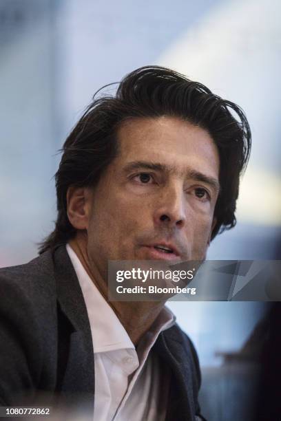 Mauricio Ramos, chief executive officer of Millicom International Cellular SA, speaks during an interview in New York, U.S., on Thursday, Jan. 10,...