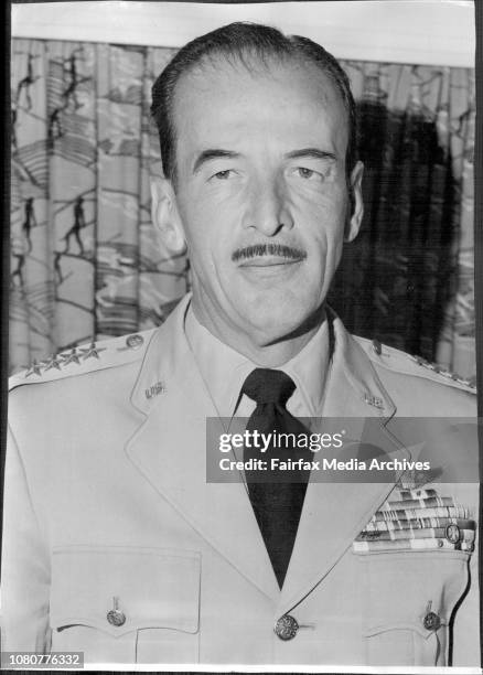 Sen. Laurence C Kuter commander of Pacific Air Forces U.S.A.F. 4 Star general C.B.E. ***** arrived at Mascot to-day. December 11, 1957. .