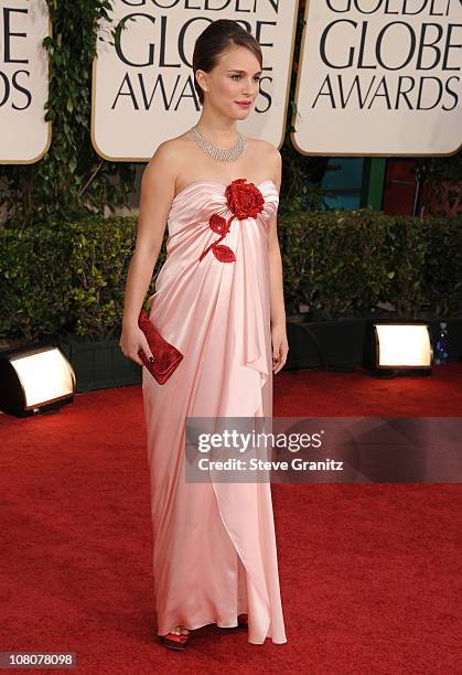 Actress Natalie Portman arrives at the 68th Annual Golden Globe Awards held at The Beverly Hilton hotel on January 16, 2011 in Beverly Hills,...