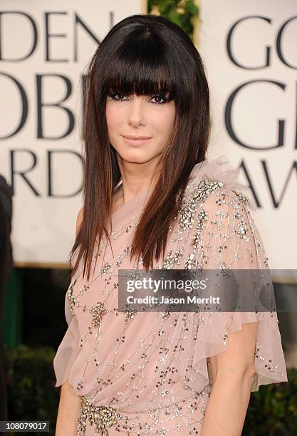 Actress Sandra Bullock arrives at the 68th Annual Golden Globe Awards held at The Beverly Hilton hotel on January 16, 2011 in Beverly Hills,...