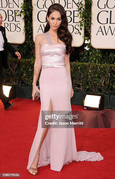 Actress Megan Fox arrives at the 68th Annual Golden Globe Awards held at The Beverly Hilton hotel on January 16, 2011 in Beverly Hills, California.