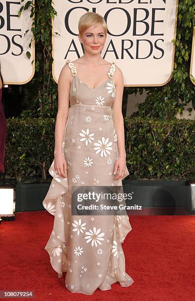 Actress Michelle Williams arrives at the 68th Annual Golden Globe Awards held at The Beverly Hilton hotel on January 16, 2011 in Beverly Hills,...