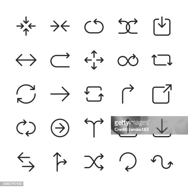 ilustrações de stock, clip art, desenhos animados e ícones de arrow icons. editable stroke. pixel perfect. for mobile and web. - arrow symbol