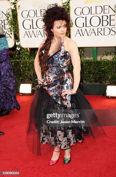 Actress Helena Bonham Carter arrives at the 68th Annual Golden Globe Awards held at The Beverly Hilton hotel on January 16, 2011 in Beverly Hills,...