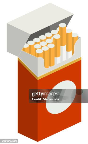 ilustraciones, imágenes clip art, dibujos animados e iconos de stock de vector de paquete de cigarrillo - paquete de cigarrillos