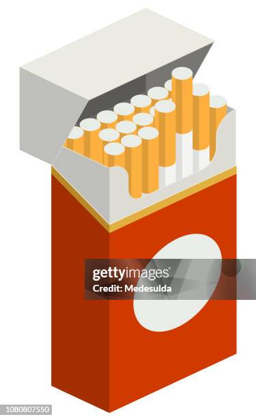 stockillustraties, clipart, cartoons en iconen met sigaret packet vector - cigarette pack